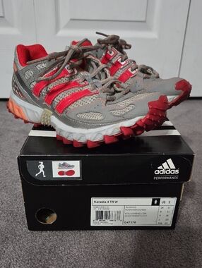 adidas Trail Running Shoes in Gray & Orange Womens 5